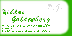 miklos goldemberg business card